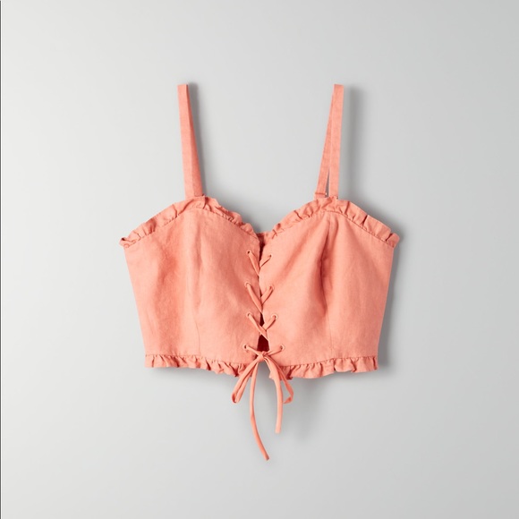 Aritzia Wilfred Linen Crop Blouse - Picture 3 of 3